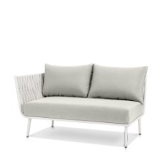Left Arm Loveseat White